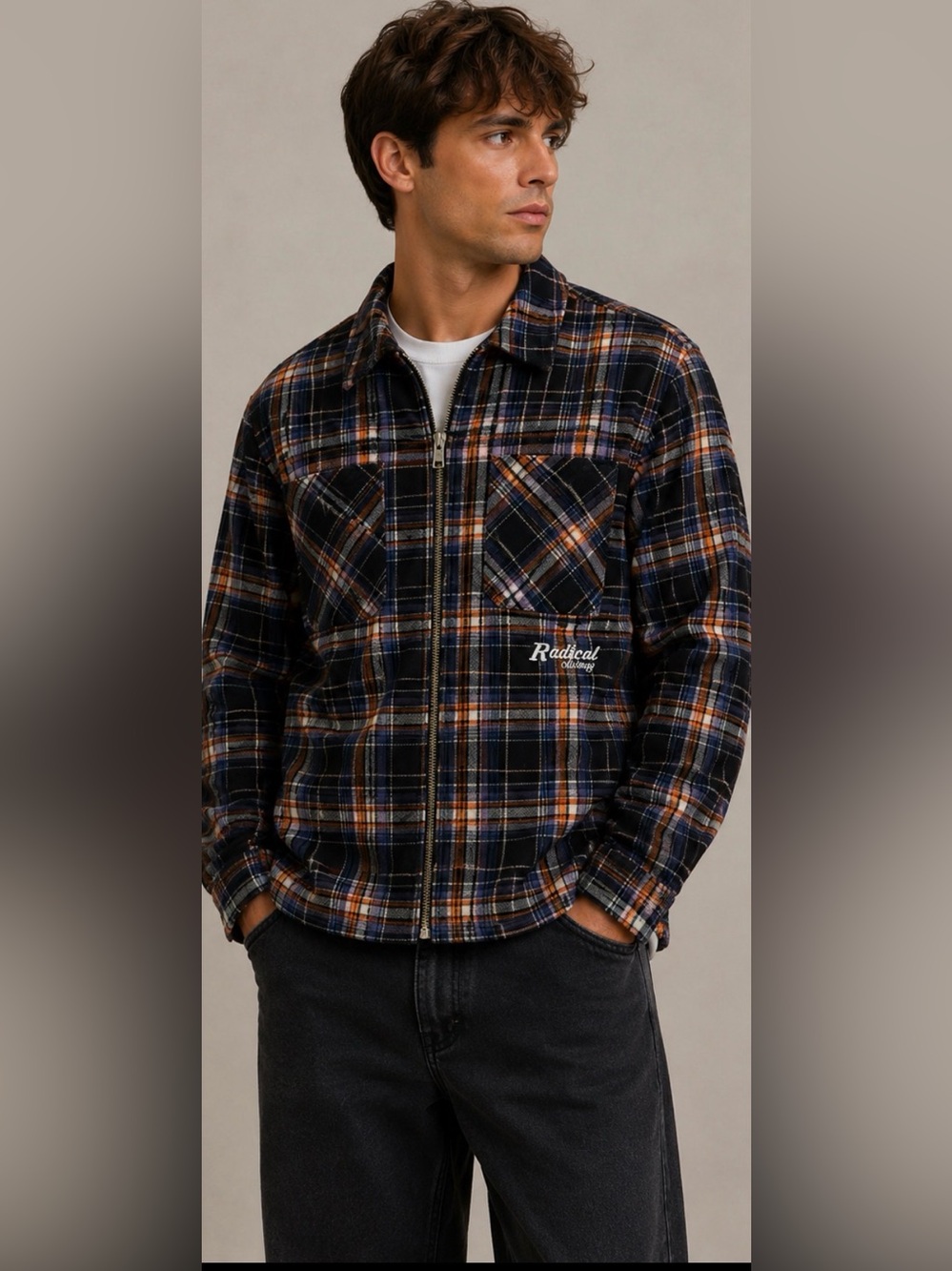 Zara zip-up heavy flannel